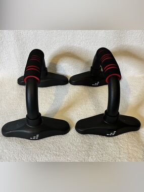 Push-Up Bars with Black and Red Foam Grips - Unbranded